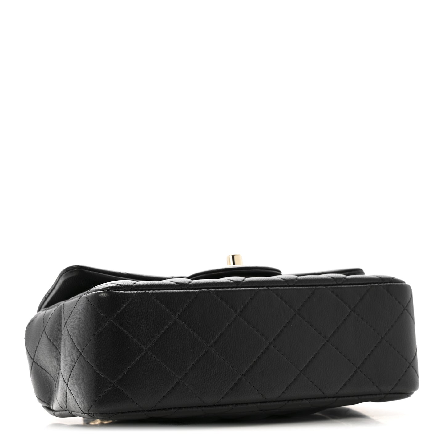 Lambskin Quilted Mini Rectangular Flap Black
