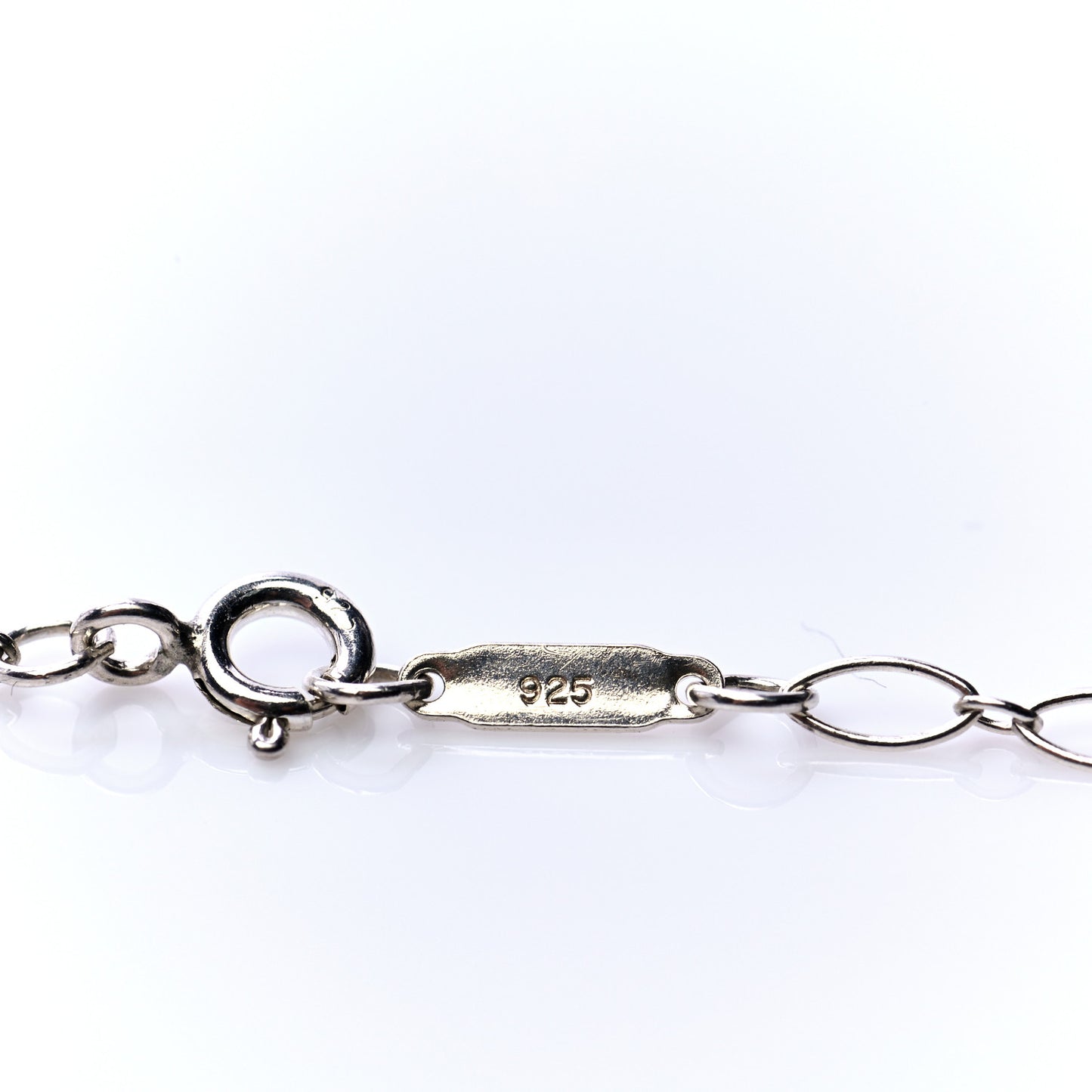 Sterling Silver Large Crown Key Pendant Link Necklace