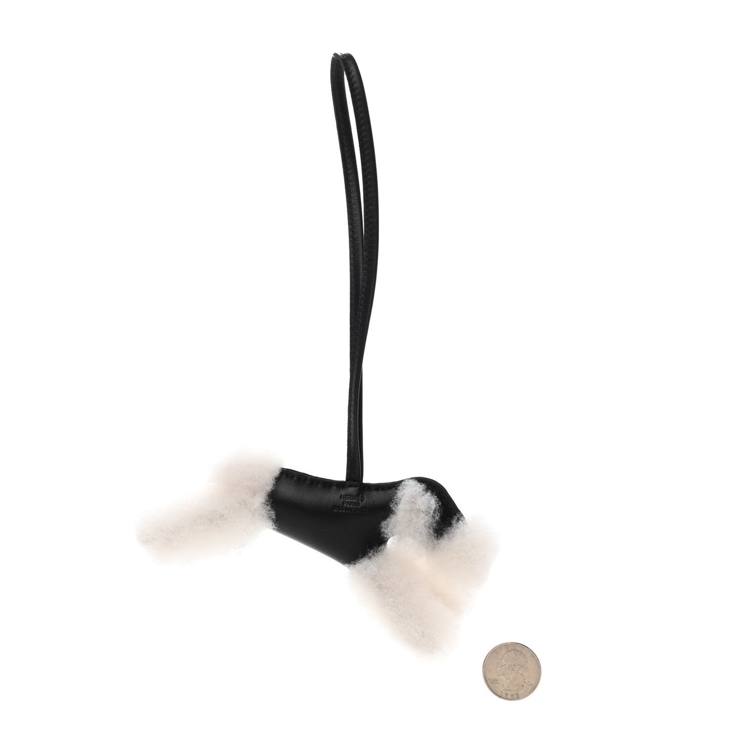 Hermes Milo Lambskin Shearling Budy Charm Black 2 of 4