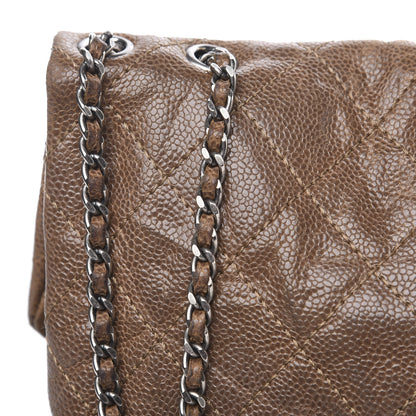 Chanel Caviar Quilted Medium Elastic Flap Brown 11 of 13