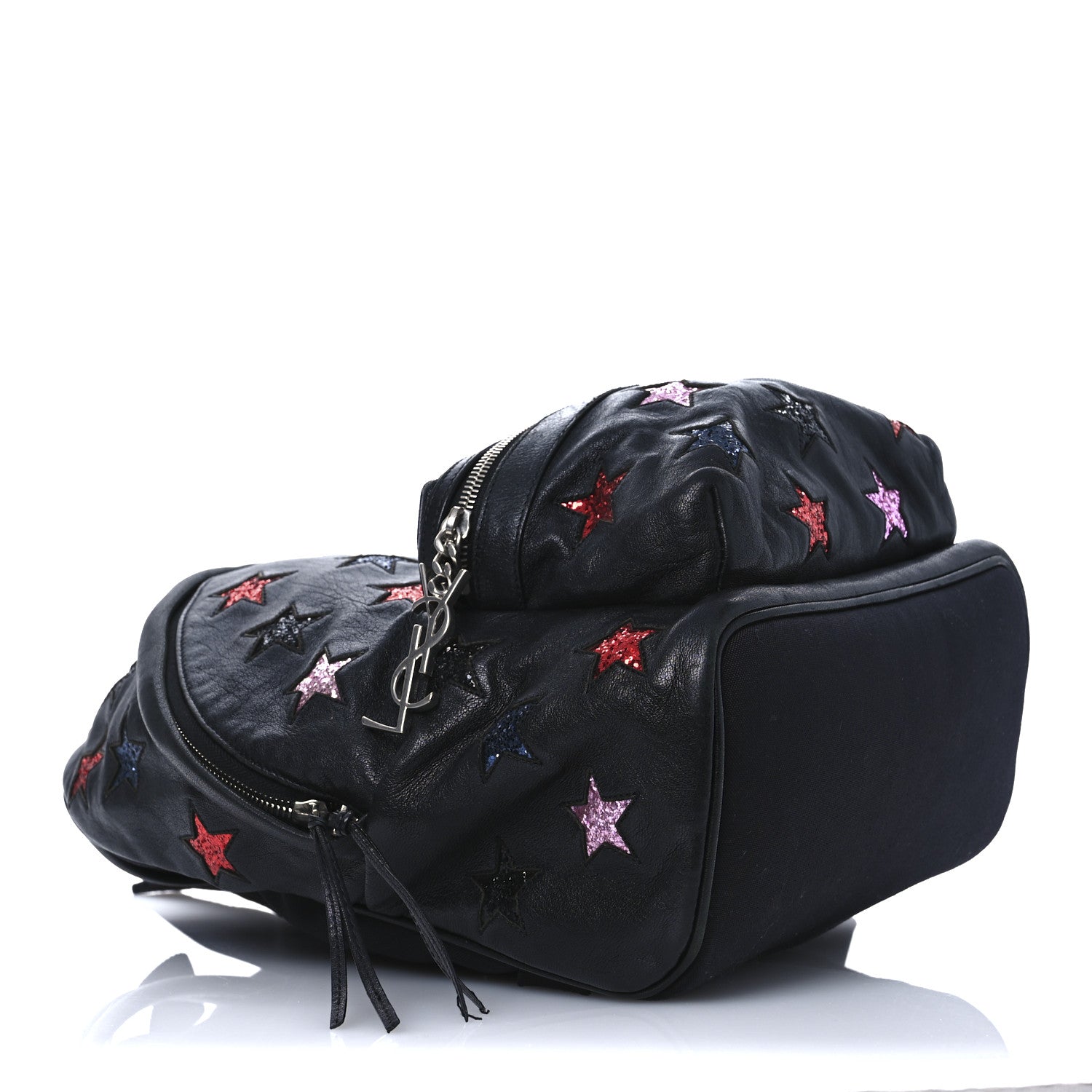 Saint Laurent Lambskin Star Applique Mini City California Backpack Black 7 of 35