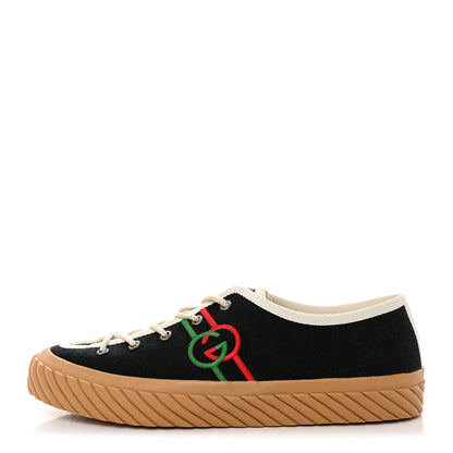 Gucci Monogram Interlocking G Mens Tortuga Low Top Sneakers 9.5 Black Mystic White 1 of 10
