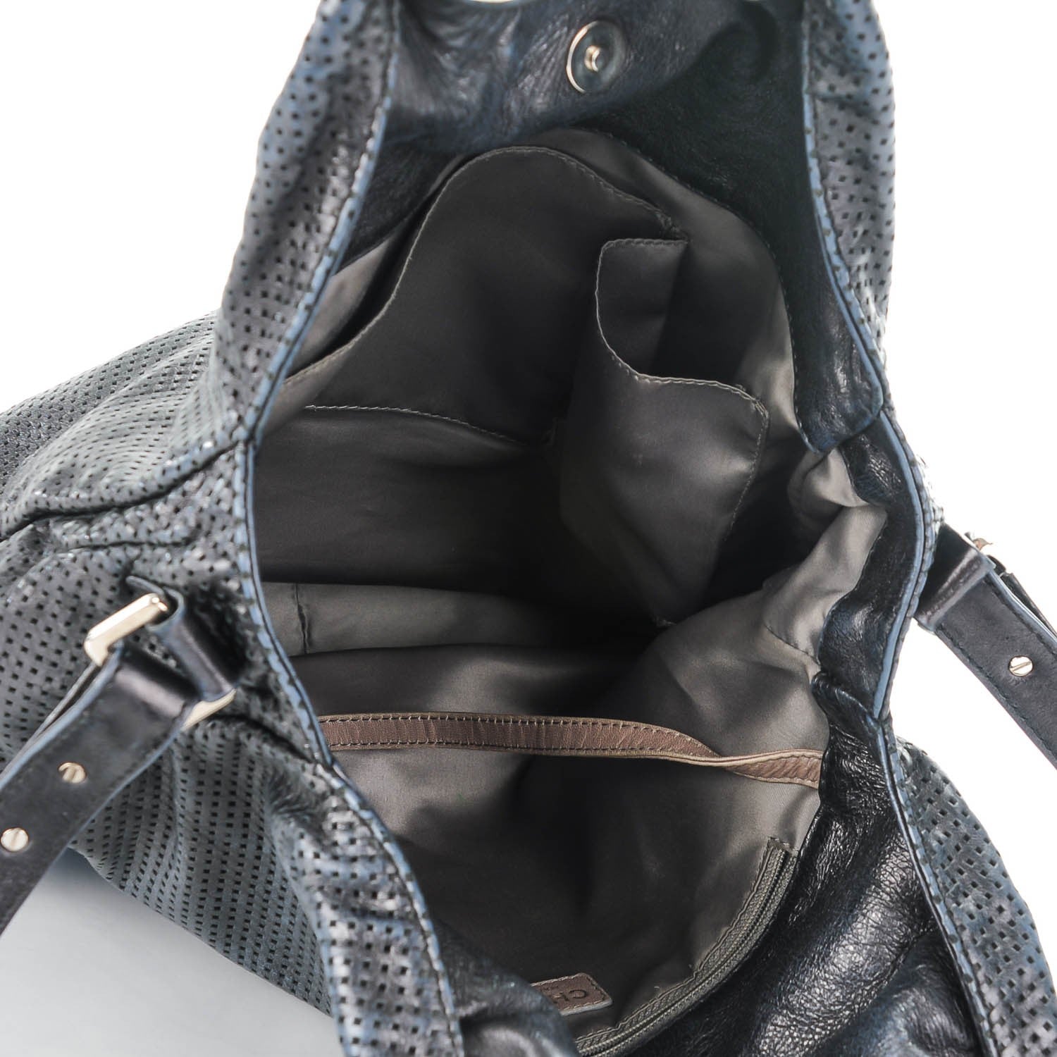 Chanel Glazed Calfskin Perforated Large Rodeo Drive Tote Black 5 of 13