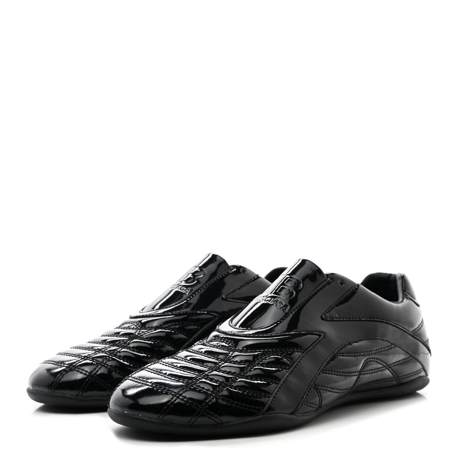Balenciaga Patent Polyurethane Womens Zen Sneakers 39 Black 3 of 10