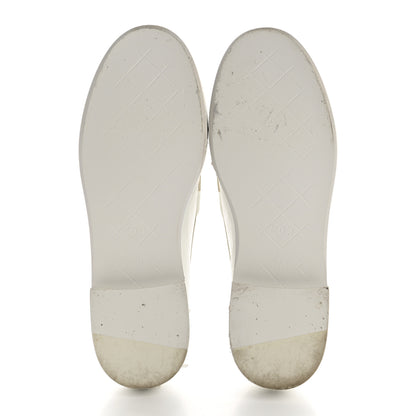 Chanel Shiny Lambskin Quilted CC Turnlock Loafers 37.5 White 6 of 12