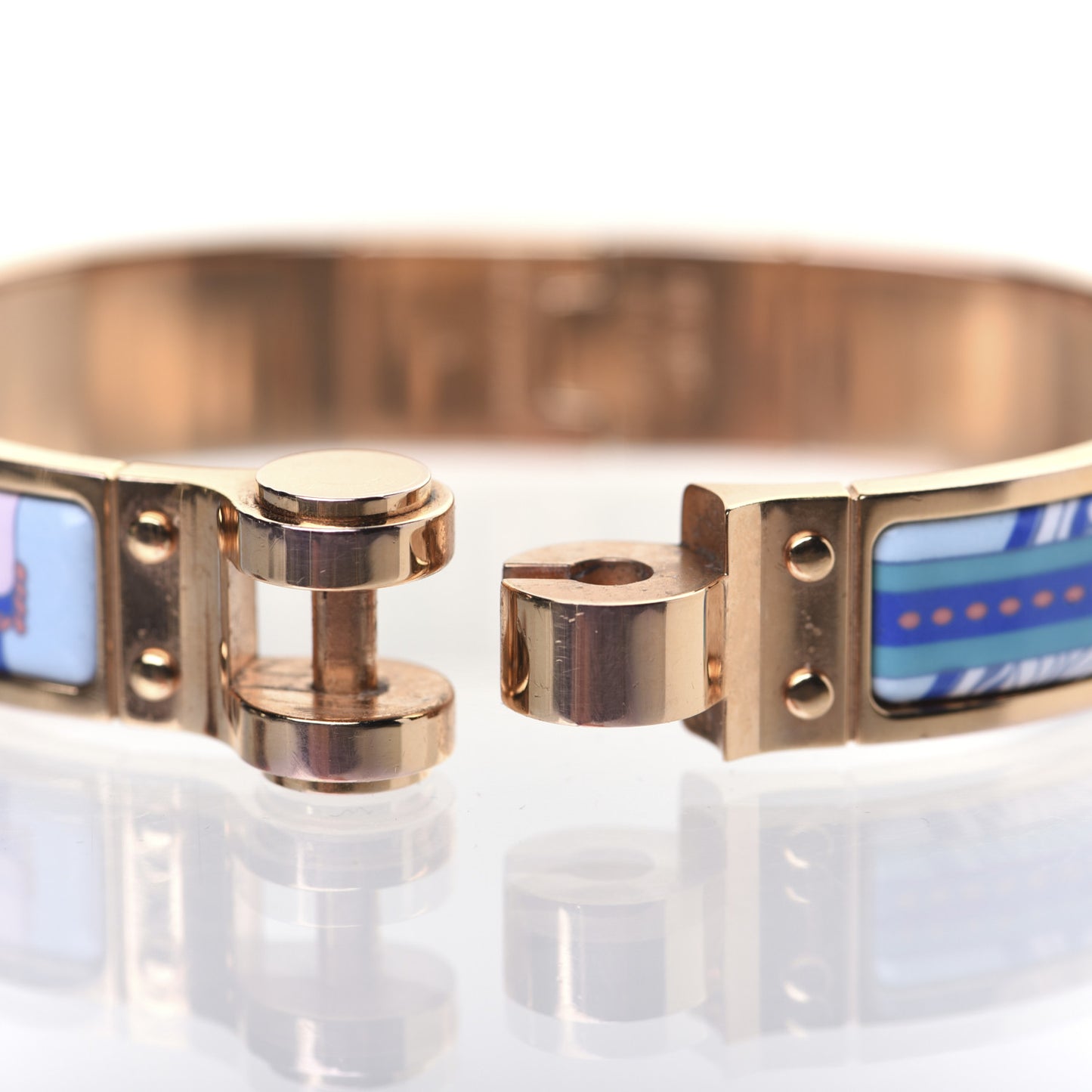 Enamel Printed Narrow Hinged Bracelet S