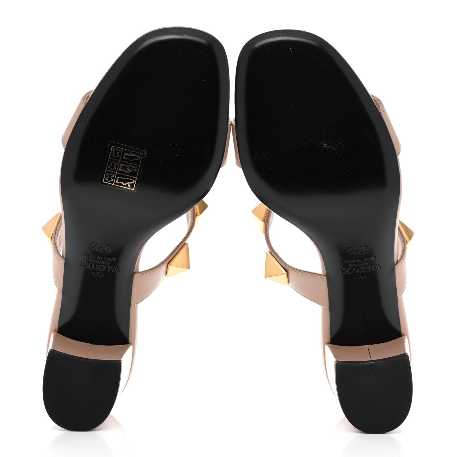 Valentino Garavani Calfskin Roman Stud 60mm Slide Sandals 37.5 Rose Cannelle 5 of 9