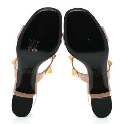 Valentino Garavani Calfskin Roman Stud 60mm Slide Sandals 37.5 Rose Cannelle 5 of 9