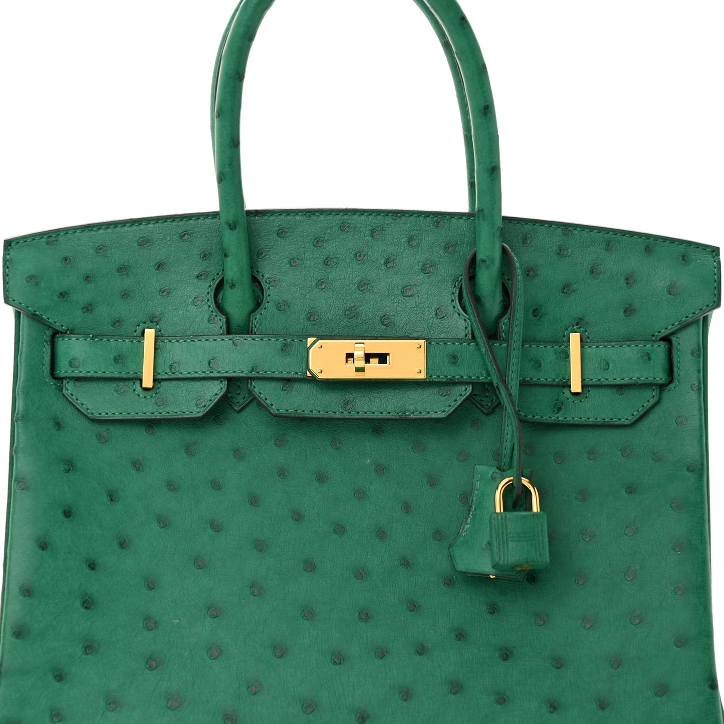 Ostrich Birkin 30 Vert Vertigo