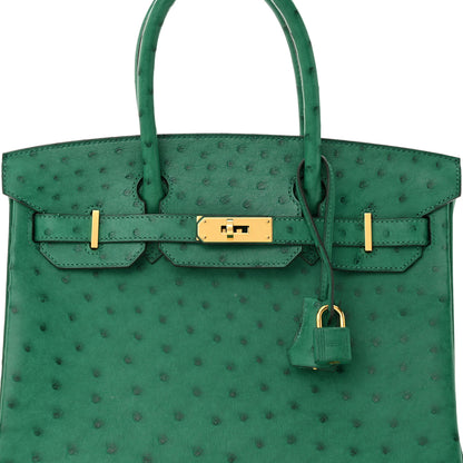 Hermes Ostrich Birkin 30 Vert Vertigo 8 of 15