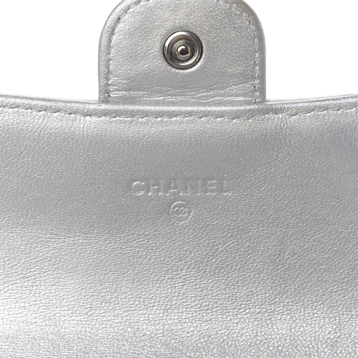 Chanel Metallic Lambskin Quilted Long Flap Wallet Silver 6 of 20
