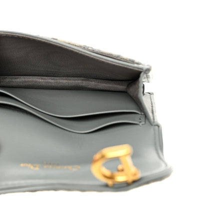 Christian Dior Oblique Saddle Card Holder Gray 5 of 9