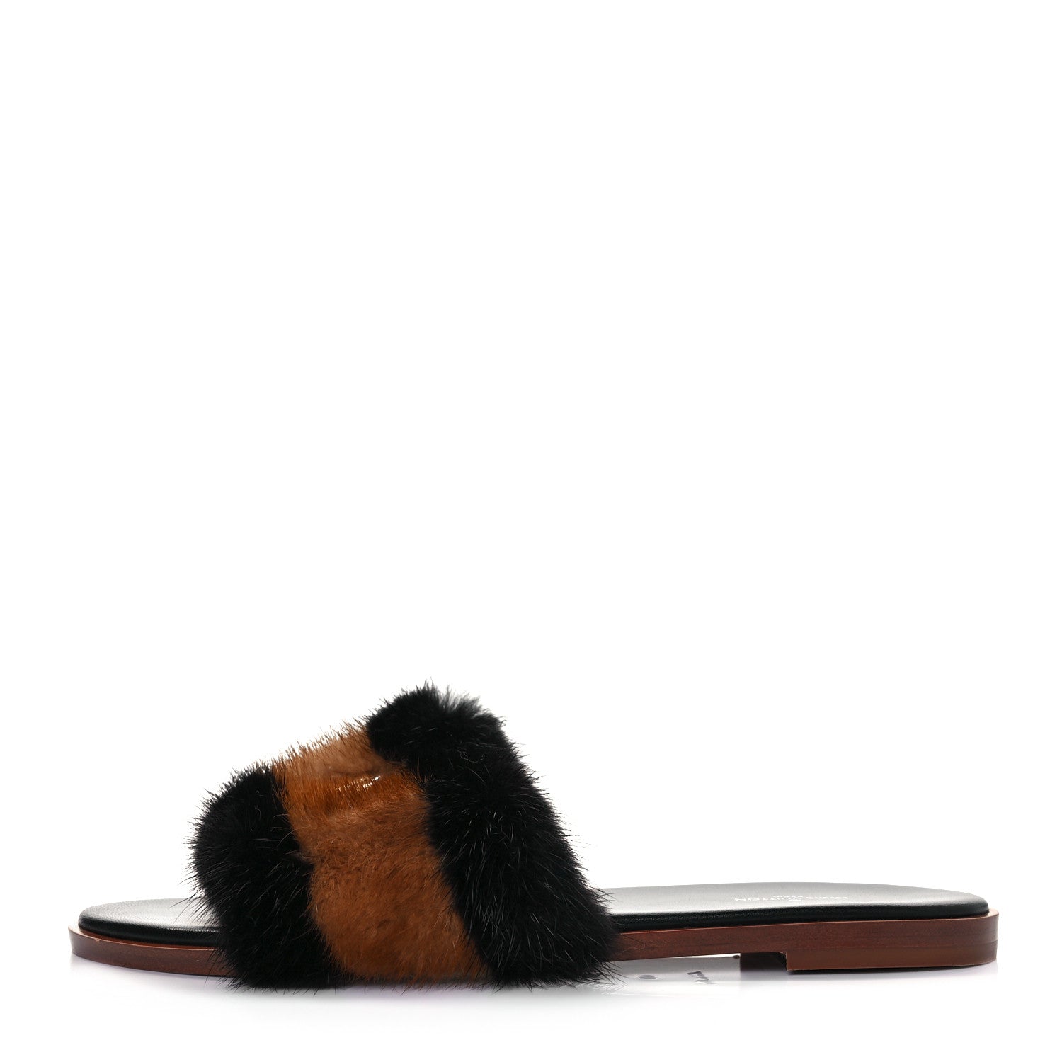 Louis Vuitton Mink Fur Lock It Flat Mule 40 Black Brown 1 of 8