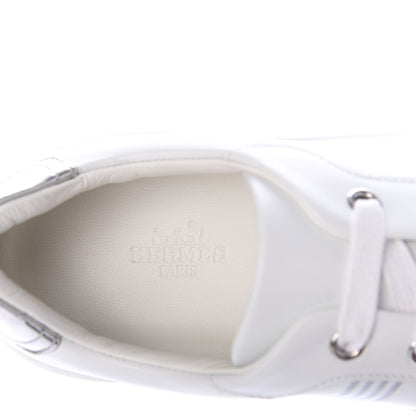 Hermes Nappa Womens Avantage Sneakers 38.5 White Argent 7 of 10
