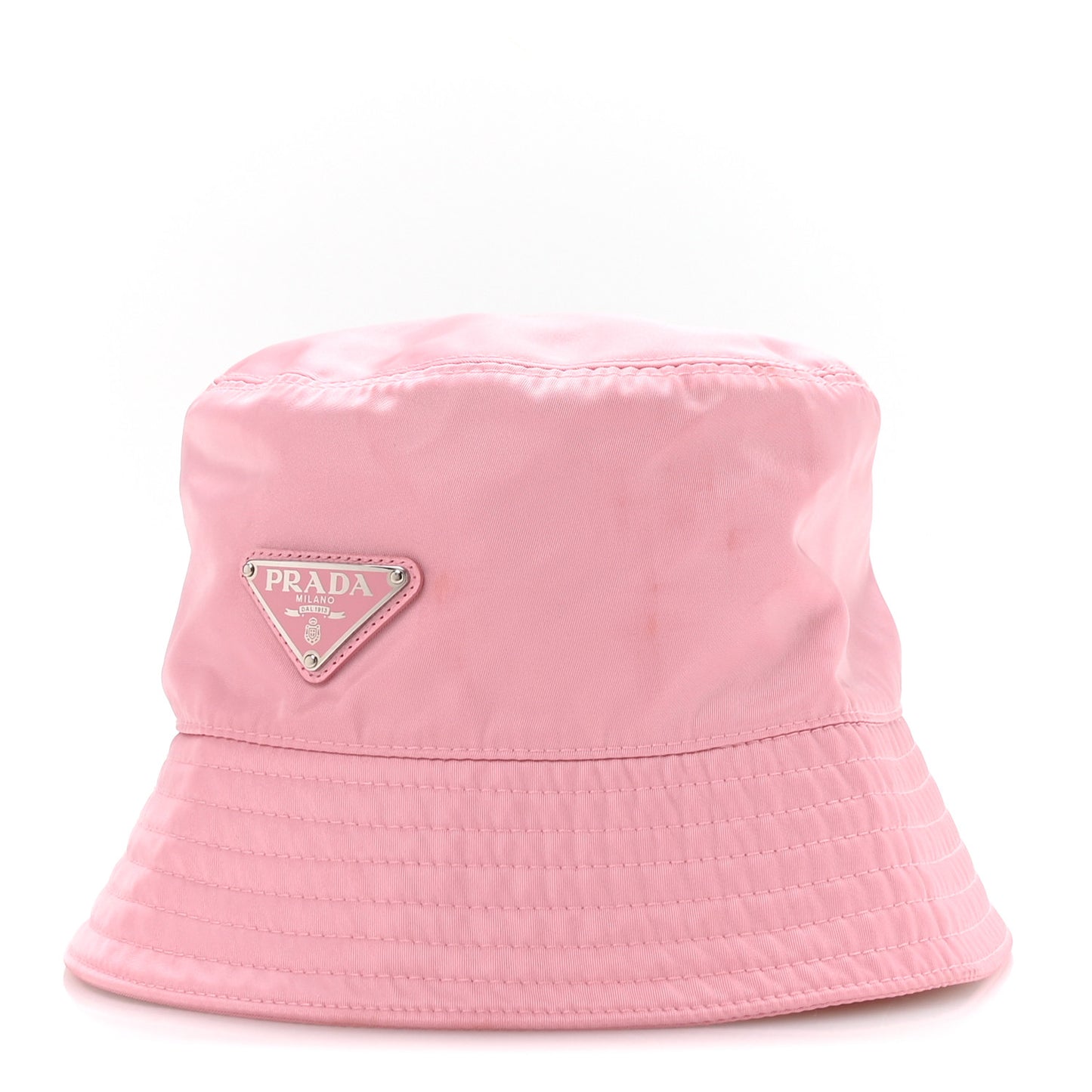 Re-Nylon Metal Triangle Logo Womens Bucket Hat M Rosa