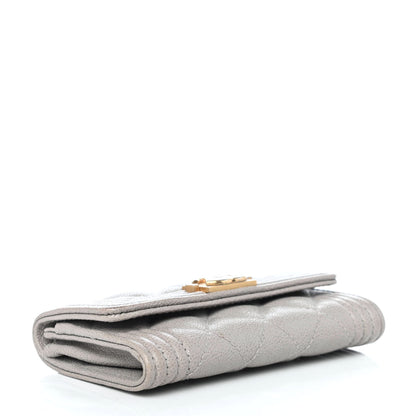 Chanel Caviar Quilted Boy Flap Card Holder Grey 3 of 4