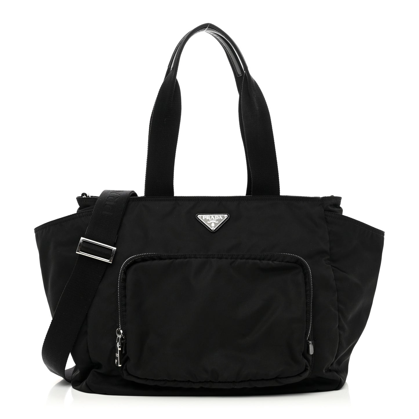 Tessuto Nylon Vela Diaper Bag Black