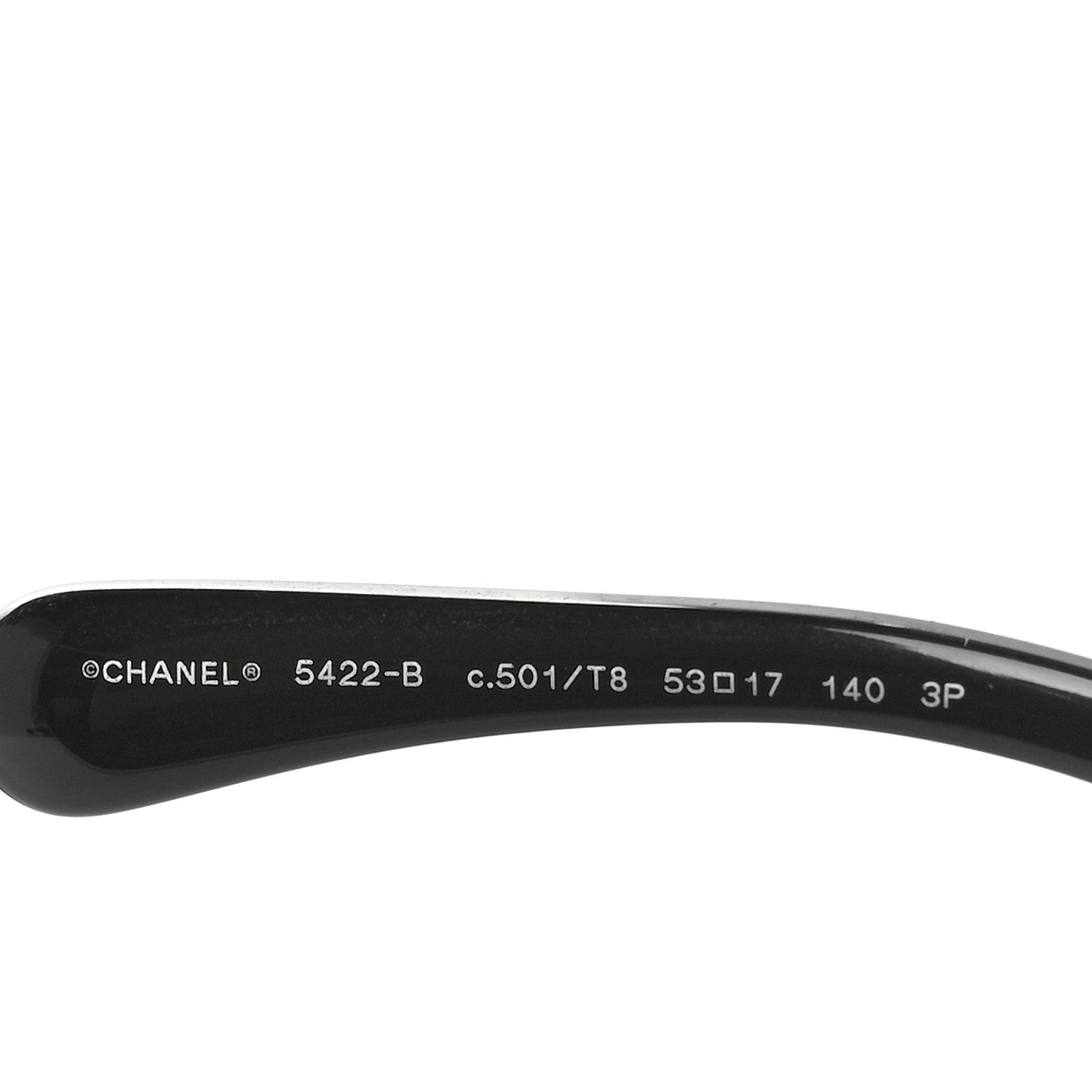 Chanel Acetate Strass Polarized Square Sunglasses 5422-B Black 6 of 7