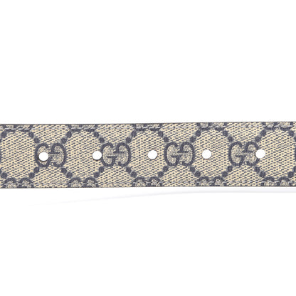 Gucci Selleria Calfskin GG Supreme Monogram Reversible 30mm Belt 95 38 Blue Beige 5 of 5