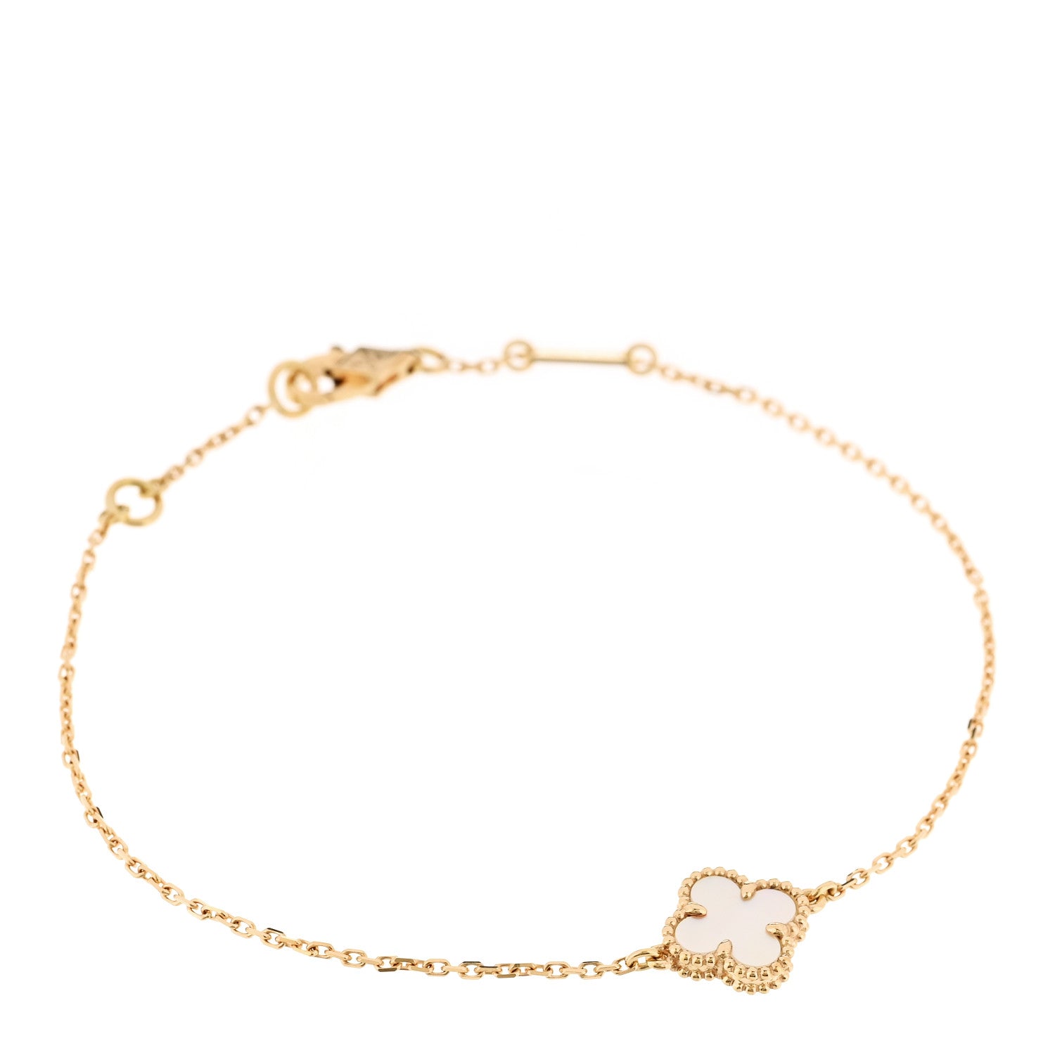 Van Cleef & Arpels 18K Yellow Gold Mother of Pearl Sweet Alhambra Bracelet 1 of 6