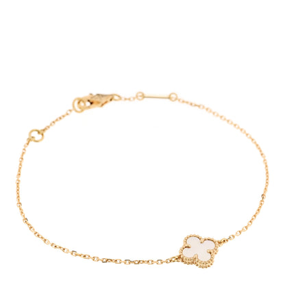 Van Cleef & Arpels 18K Yellow Gold Mother of Pearl Sweet Alhambra Bracelet 1 of 6