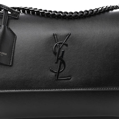 Saint Laurent Calfskin Medium Monogram Monochrome Sunset Black 7 of 9