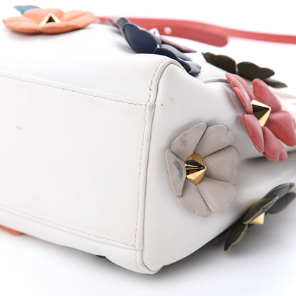 Fendi Nappa Flowerland Mini Peekaboo Iconic Satchel White Ice Multicolor 11 of 19