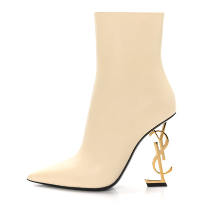 Saint Laurent Soft Calfskin Opyum 110 Ankle Boots 37.5 Real Beige 1 of 9