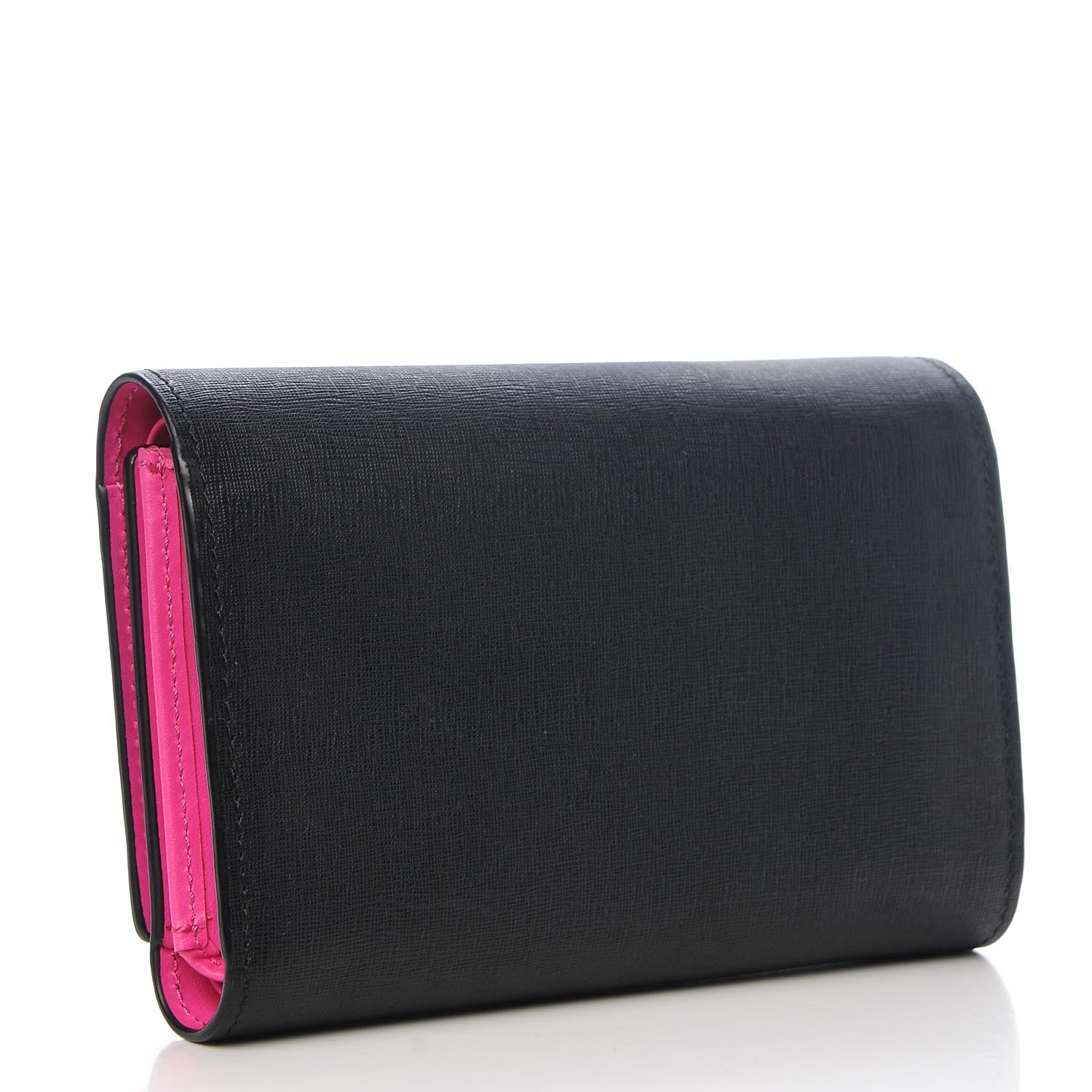 MCM Saffiano Trifold Medium Mina Wallet Black 3 of 8