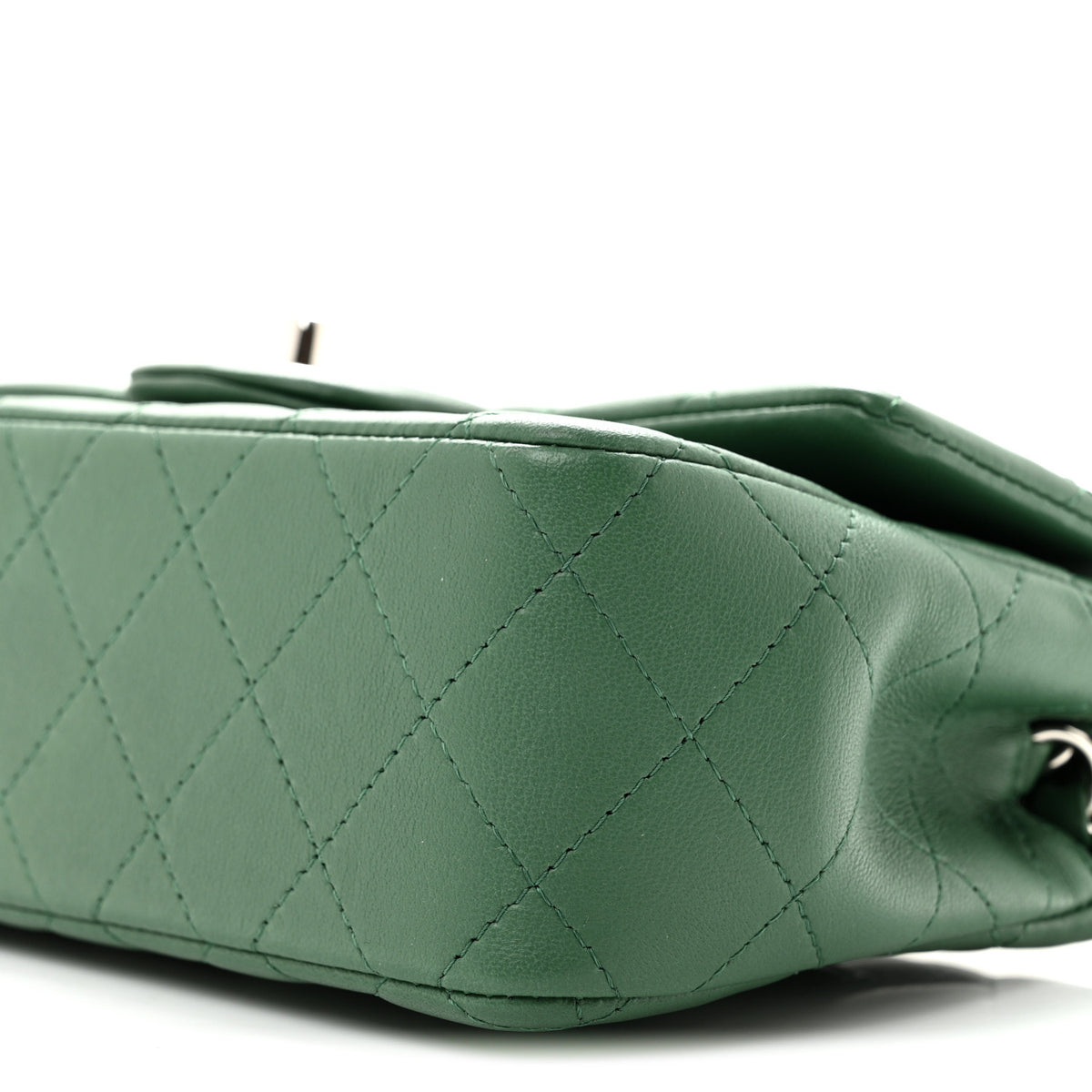 Chanel Lambskin Quilted Mini Rectangular Flap Green 10 of 11