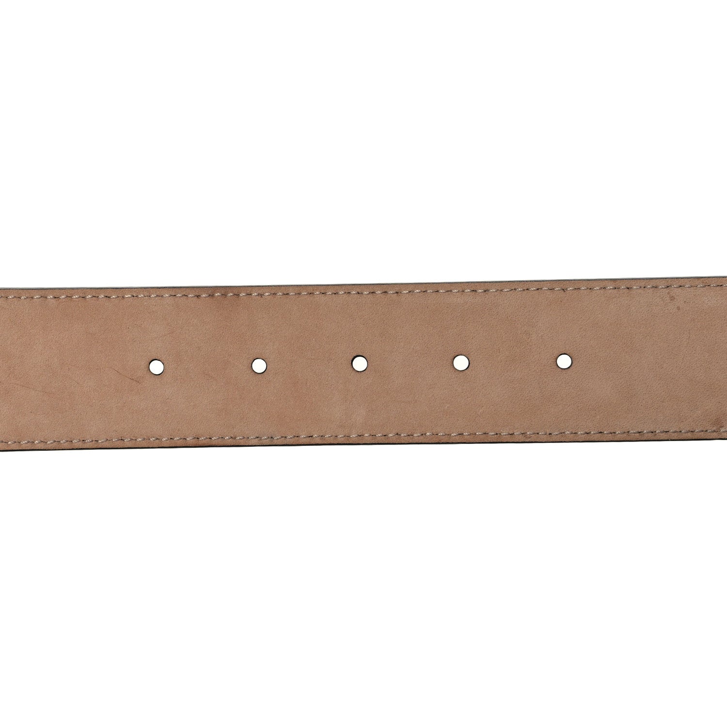 Gucci GG Supreme Monogram Selleria Calfskin Interlocking G 40mm Belt 95 38 Beige Ebony Blue 4 of 5