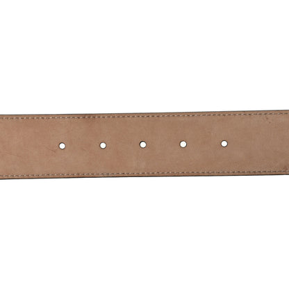 Gucci GG Supreme Monogram Selleria Calfskin Interlocking G 40mm Belt 95 38 Beige Ebony Blue 4 of 5