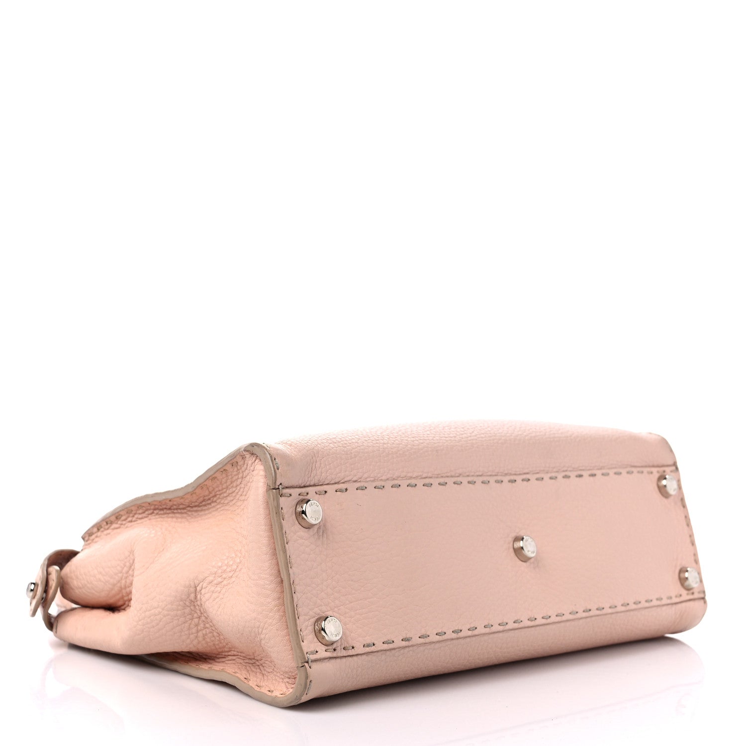 Fendi Cuoio Romano Selleria Bi-Color Medium Peekaboo Iconic Satchel Rosa Plaster Pesca 4 of 18