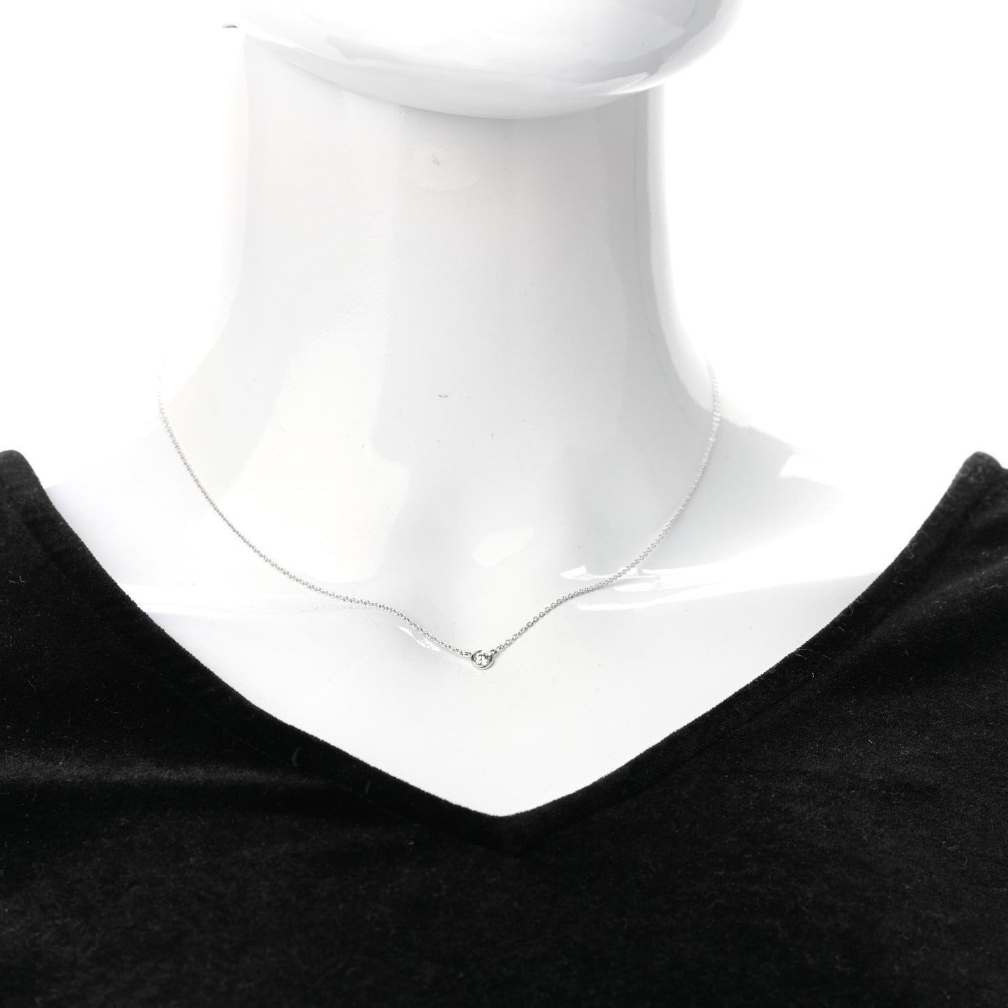 Platinum Diamond .15ct Elsa Peretti Diamonds by the Yard Pendant Necklace