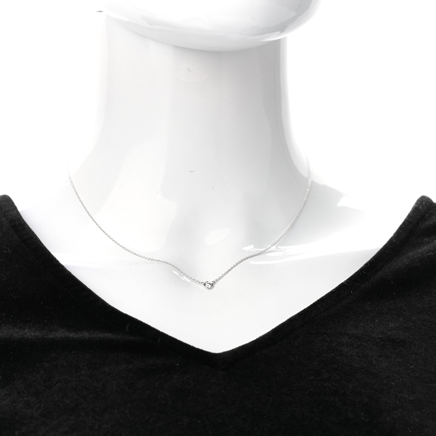 Tiffany Platinum Diamond .15ct Elsa Peretti Diamonds by the Yard Pendant Necklace 2 of 5