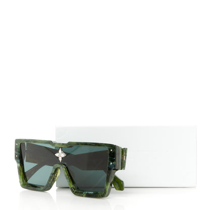 Louis Vuitton Acetate Marble Effect Swarovski Cyclone Sunglasses Z1552W Green 8 of 8