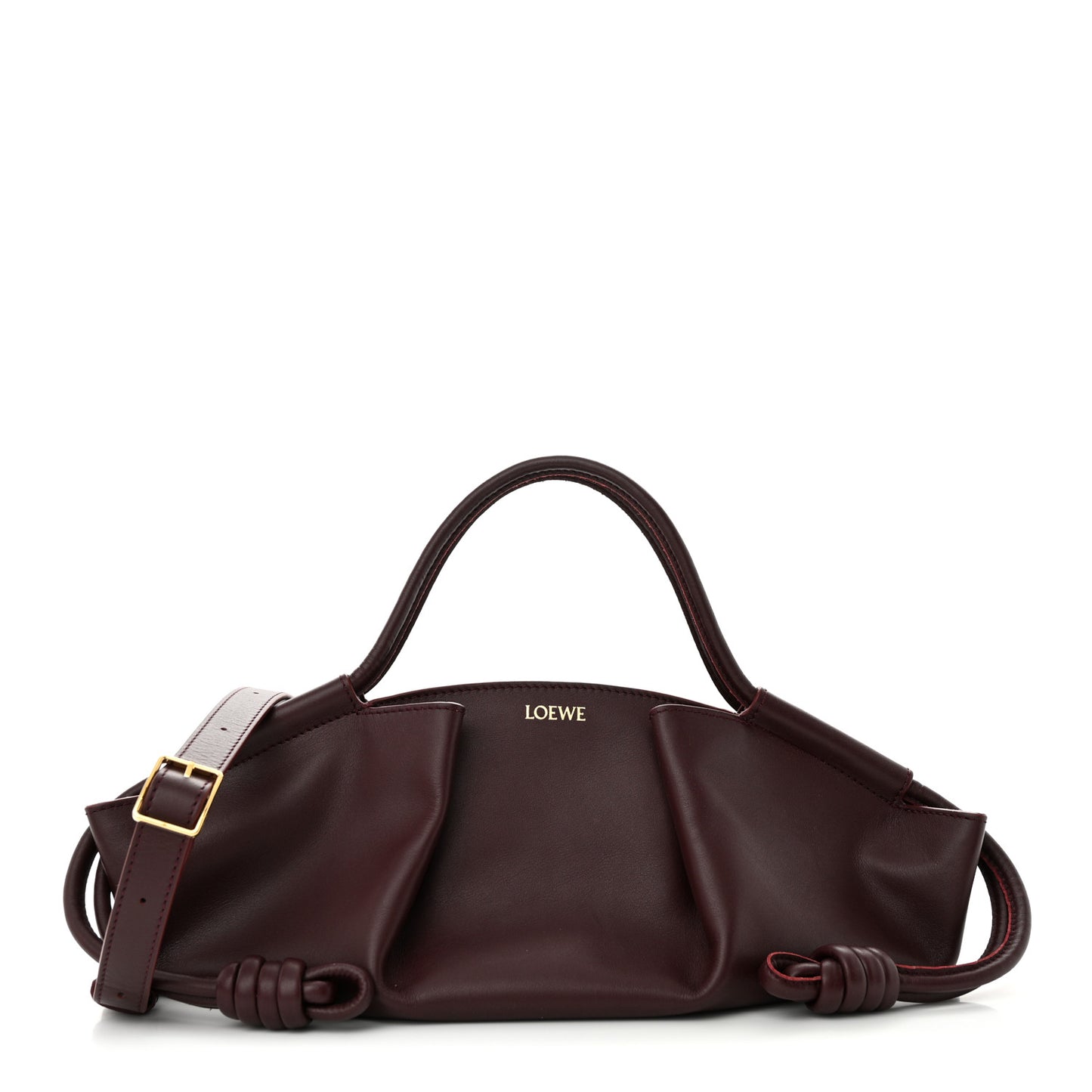 Shiny Nappa Calfskin Small Paseo Bag Burgundy