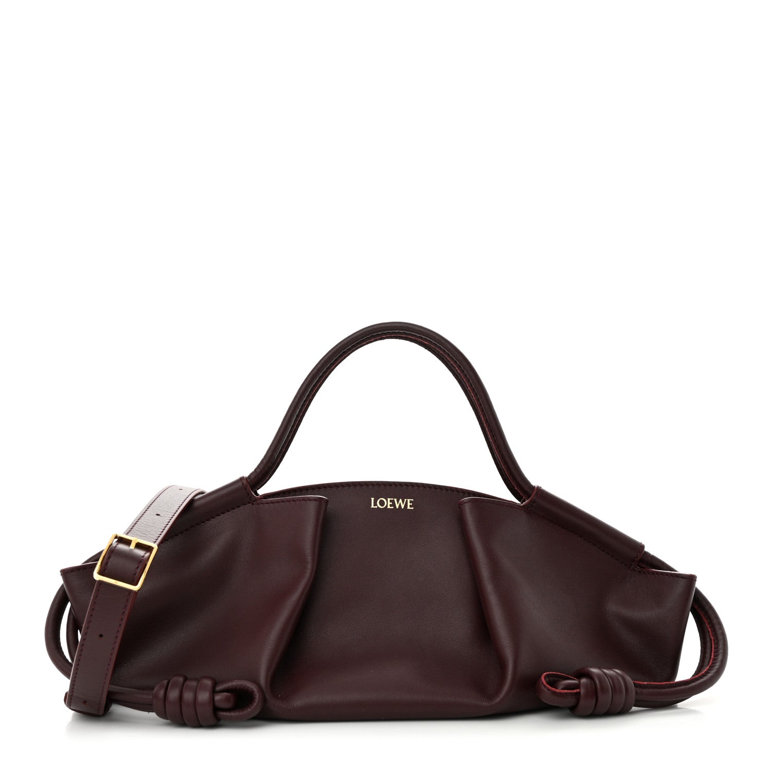Loewe Shiny Nappa Calfskin Small Paseo Bag Burgundy 1 of 10
