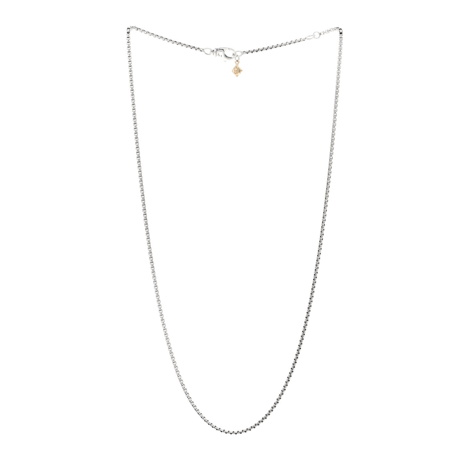David Yurman Sterling Silver 14K Yellow Gold 1.7mm Baby Box Chain Necklace 18" 3 of 5