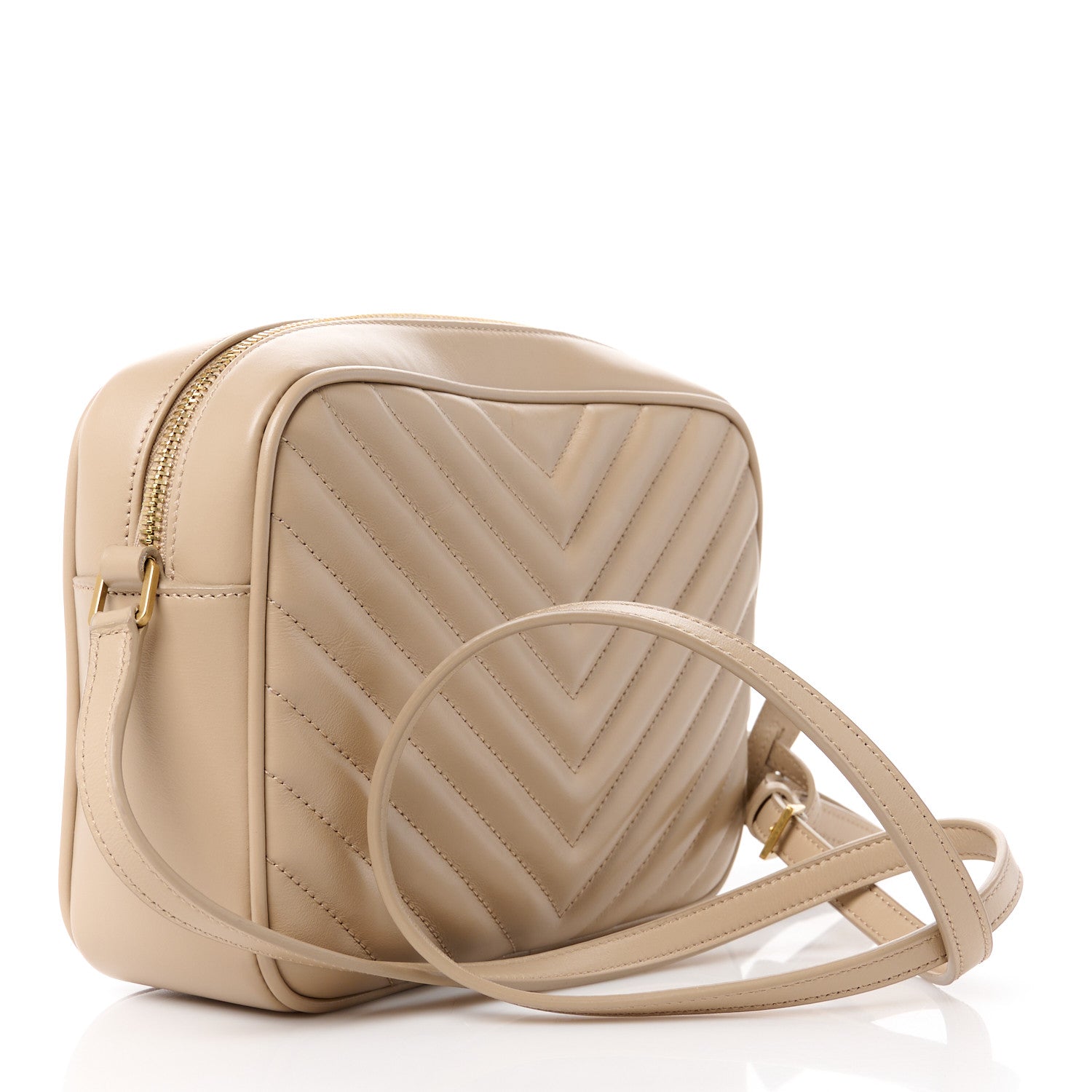 Saint Laurent Calfskin Matelasse Monogram Lou Camera Bag Dark Beige 3 of 11