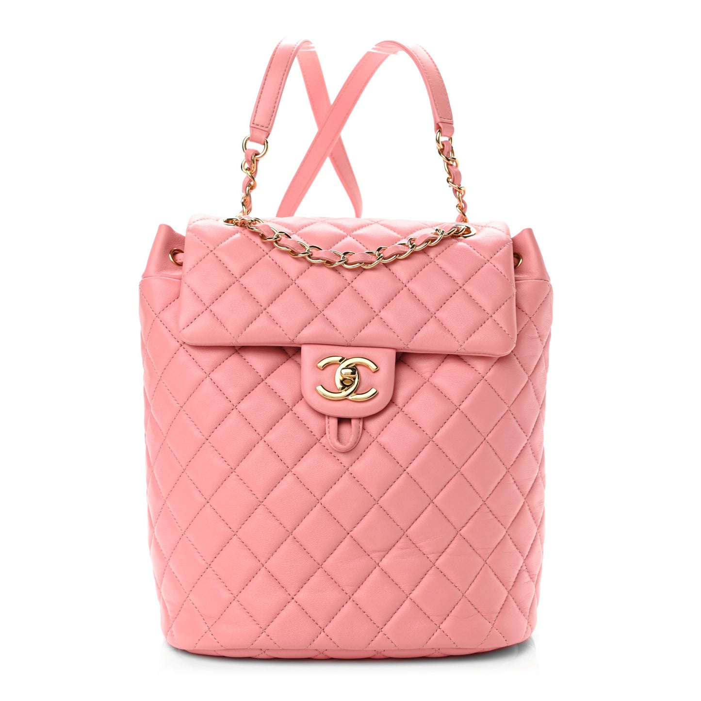 Lambskin Quilted Small Urban Spirit Backpack Pink