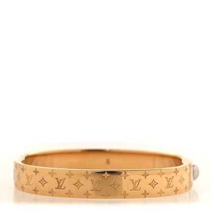 Louis Vuitton Brass Monogram Nanogram Cuff S Gold 3 of 6