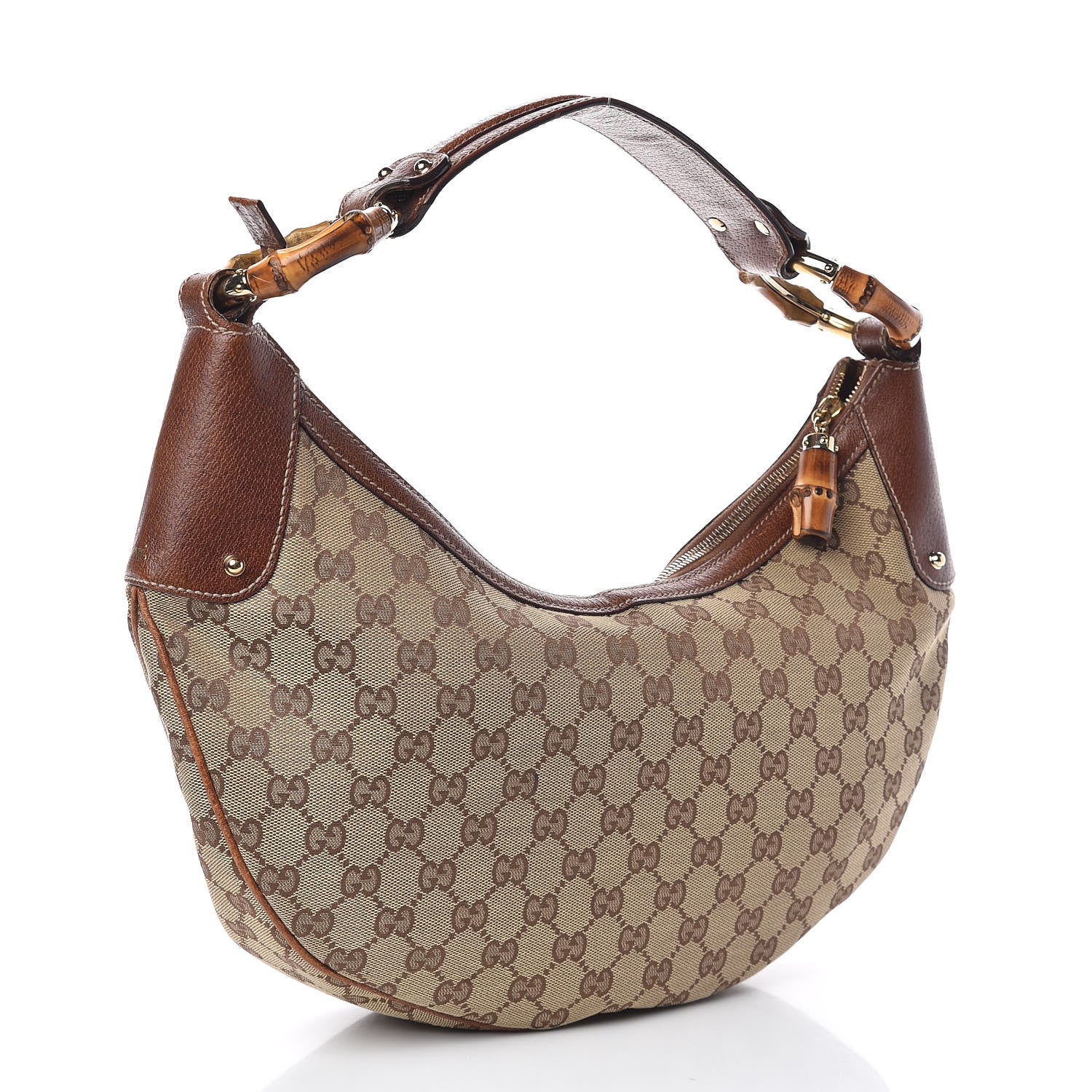 Gucci Monogram Bamboo Ring Hobo Brown 3 of 10
