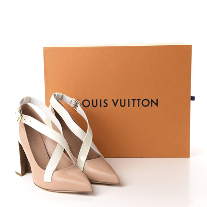 Louis Vuitton Calfskin Patent Matchmake Cross Pumps 39 Blush White 11 of 11