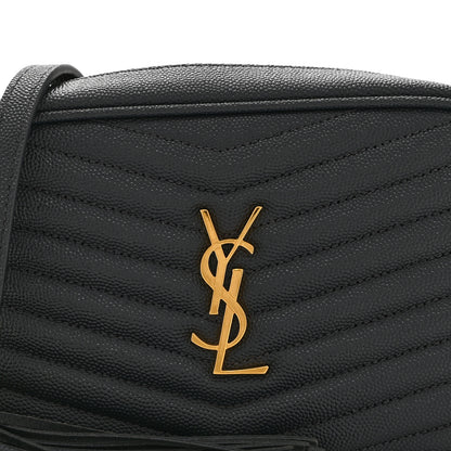 Saint Laurent Grain De Poudre Matelasse Monogram Mini Lou Camera Bag Dark Smog 8 of 11