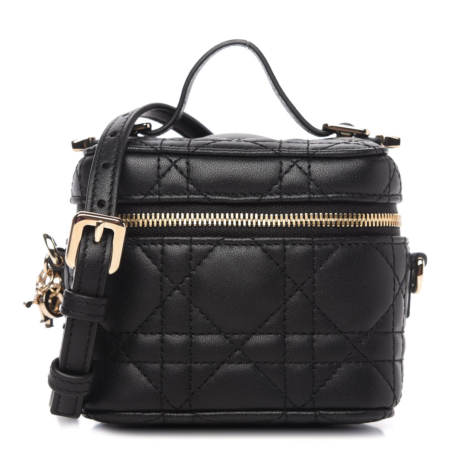 Christian Dior Lambskin Cannage Micro Lady Dior Vanity Case Black 1 of 9