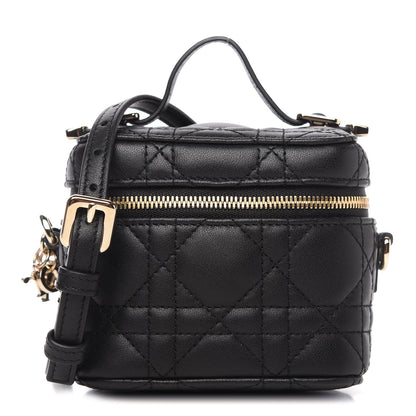Christian Dior Lambskin Cannage Micro Lady Dior Vanity Case Black 1 of 9