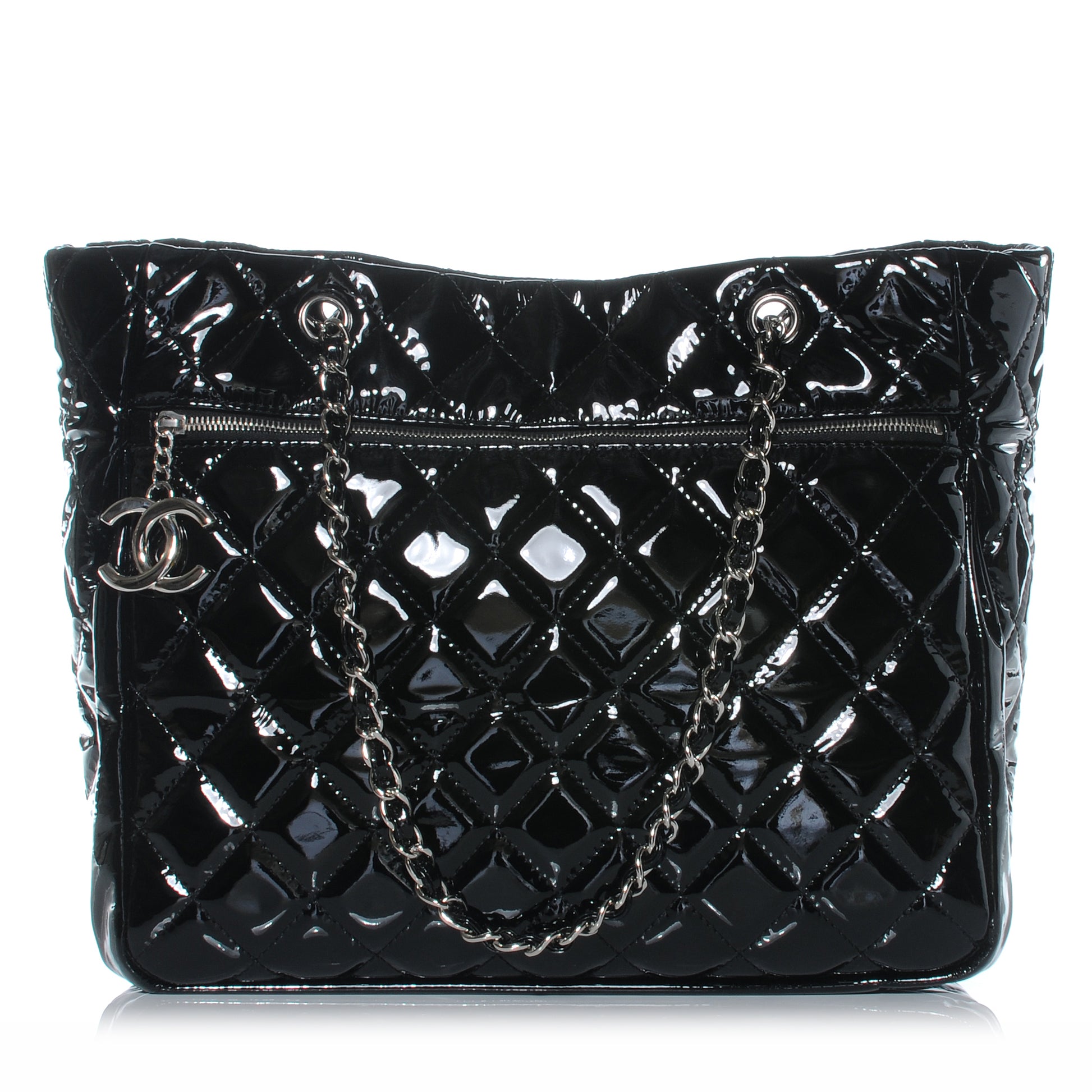 Chanel Patent Quilted Chic and Glitter Large Tote Black 1 of 7
