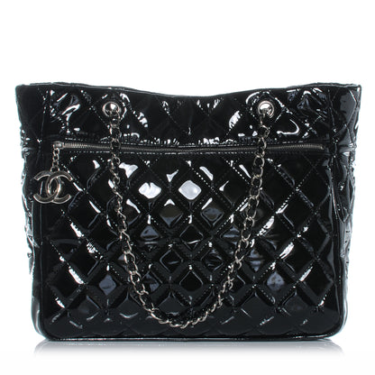 Chanel Patent Quilted Chic and Glitter Large Tote Black 1 of 7