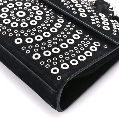 Alaia Suede Eyelet Embellished Oeillets Pochette Black 9 of 10